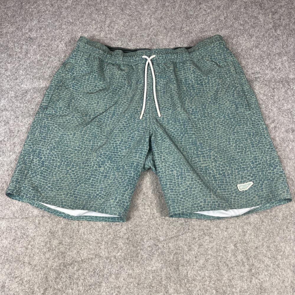 Wellen Performance Lined Swim Trunks Mens Large Drawstring Pocket Mosaic Print